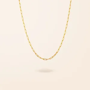 10K Gold Mini Paper Clip Necklace