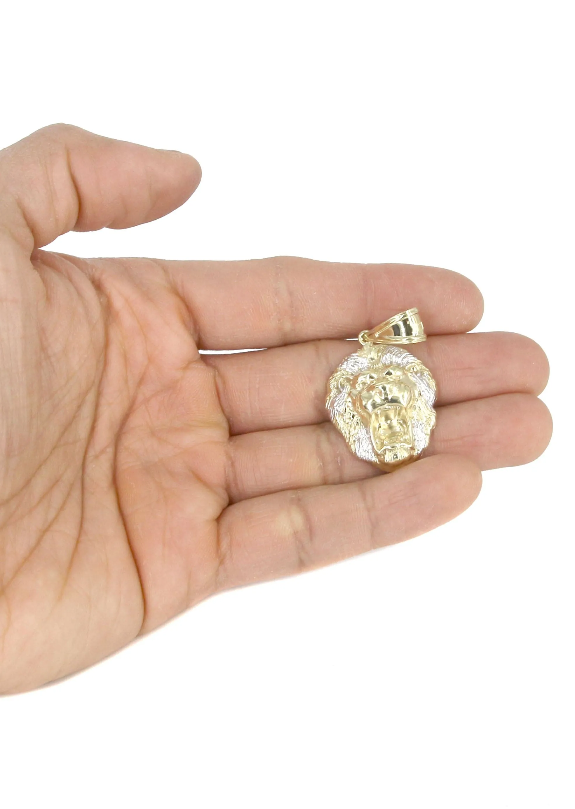 10K Yellow Gold Lion Head Necklace | Appx 13.6 Grams