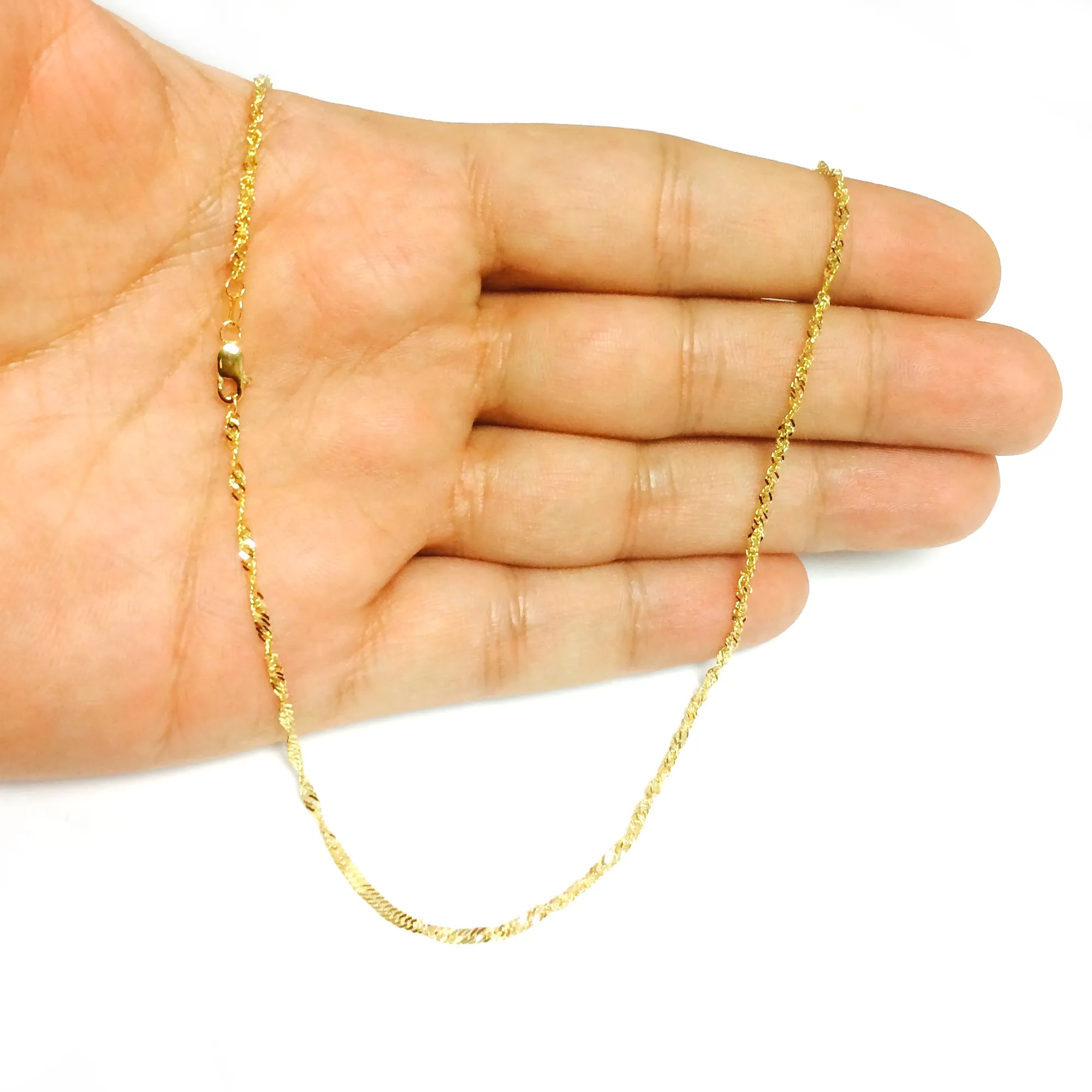 10k Yellow Gold Singapore Chain Necklace, 1.7mm