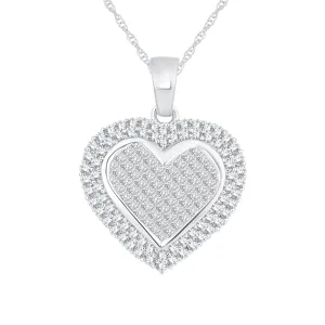 14K 3.00ct Heart Pendant