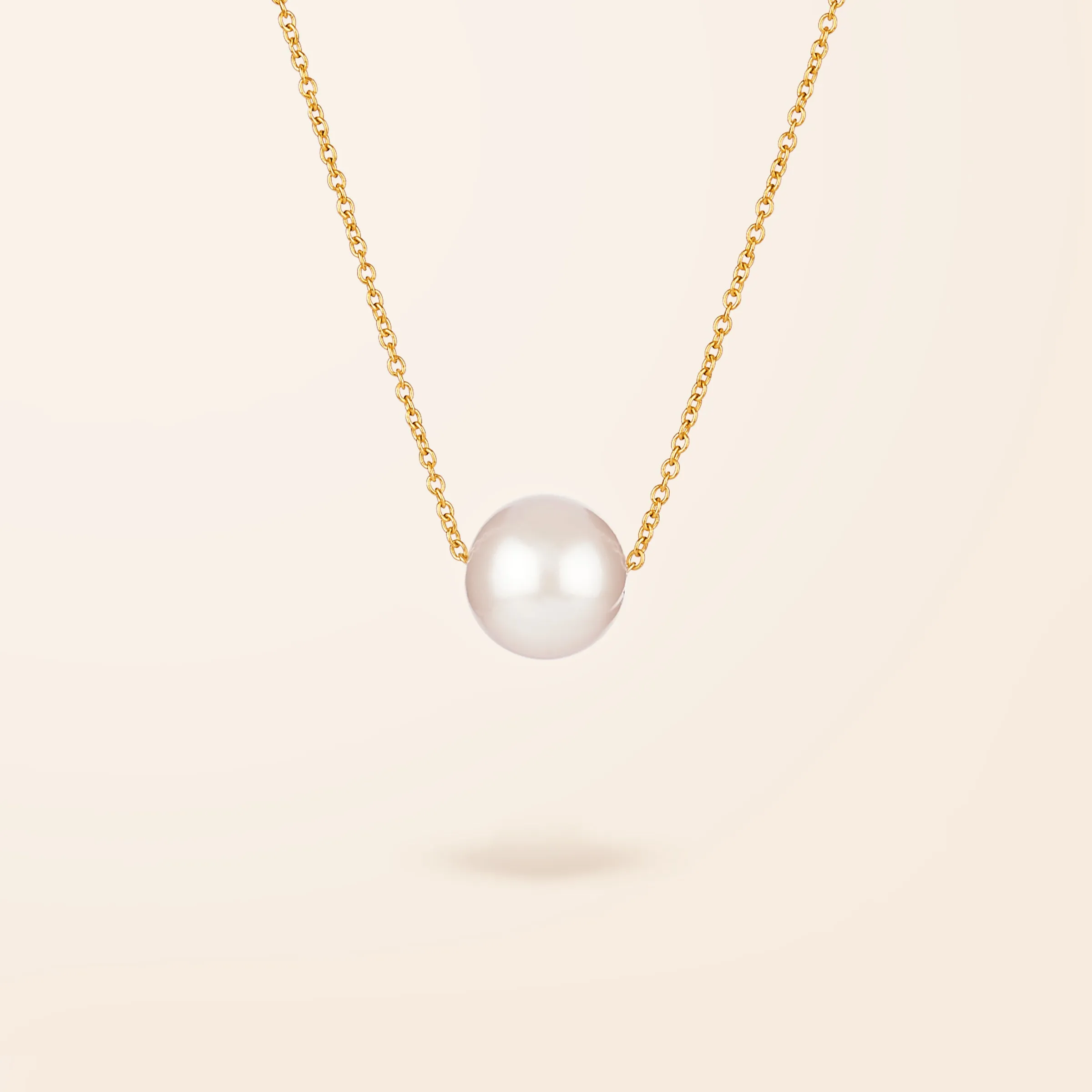 14K Gold Single Pearl Necklace