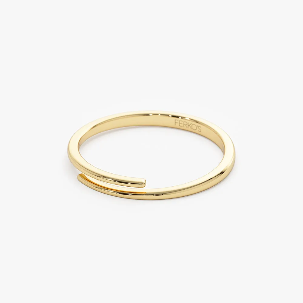 14k Gold Stacking Criss Cross Ring