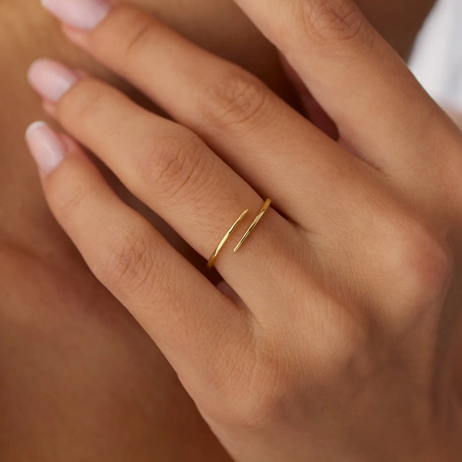 14k Gold Stacking Criss Cross Ring