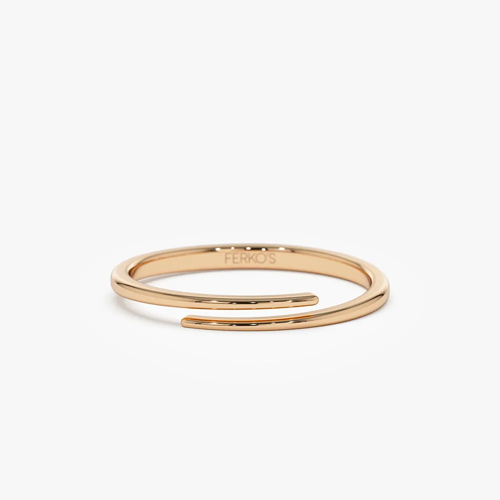 14k Gold Stacking Criss Cross Ring