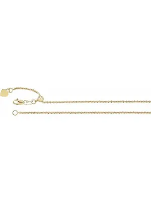 14K Yellow Gold Adjustable Chain Necklace | 22"