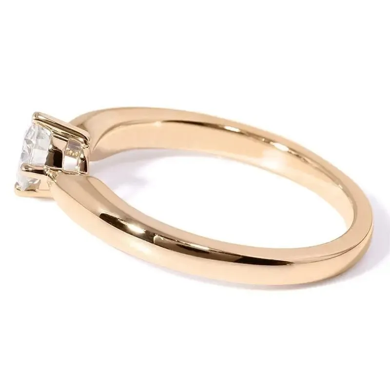 14k Yellow Gold Solitaire Moissanite Ring 0.5ct