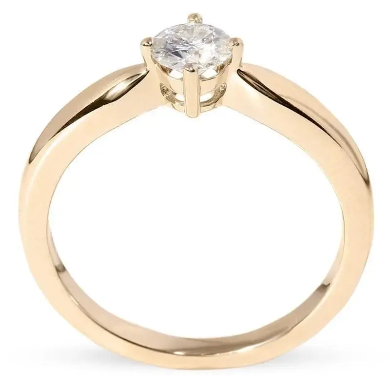 14k Yellow Gold Solitaire Moissanite Ring 0.5ct