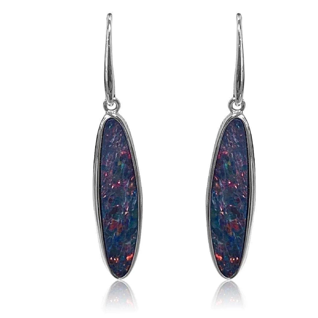 14kt White Gold Opal Hooks