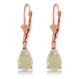 1.55 Carat 14K Solid Rose Gold Opal Glamour Earrings