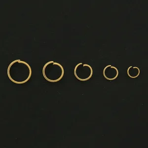 18k Gold Stainless Steel Jump Rings - 50 Rings - 4mm to 8mm - Open Jump Rings