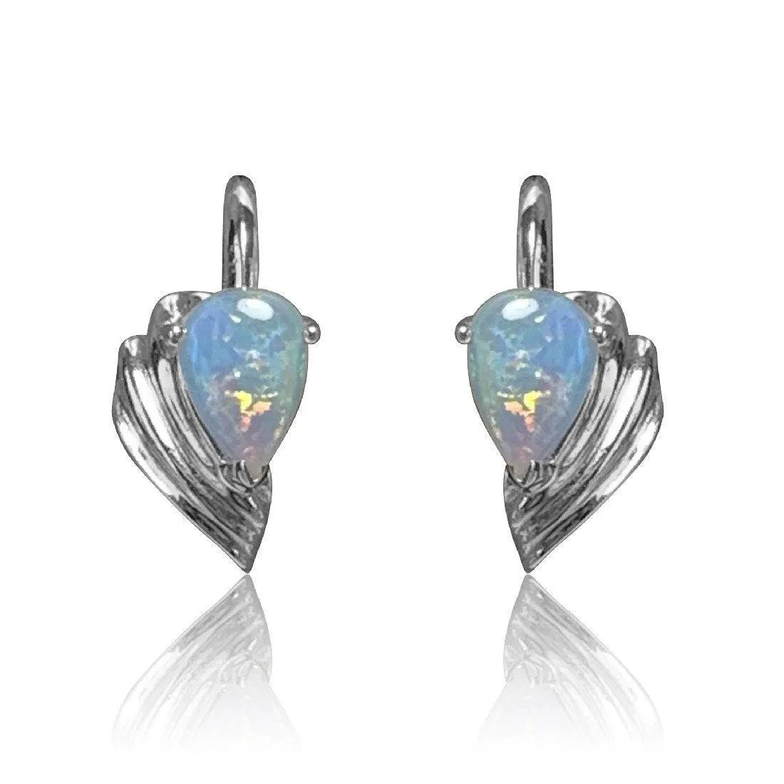 18kt White Gold Opal earrings clip