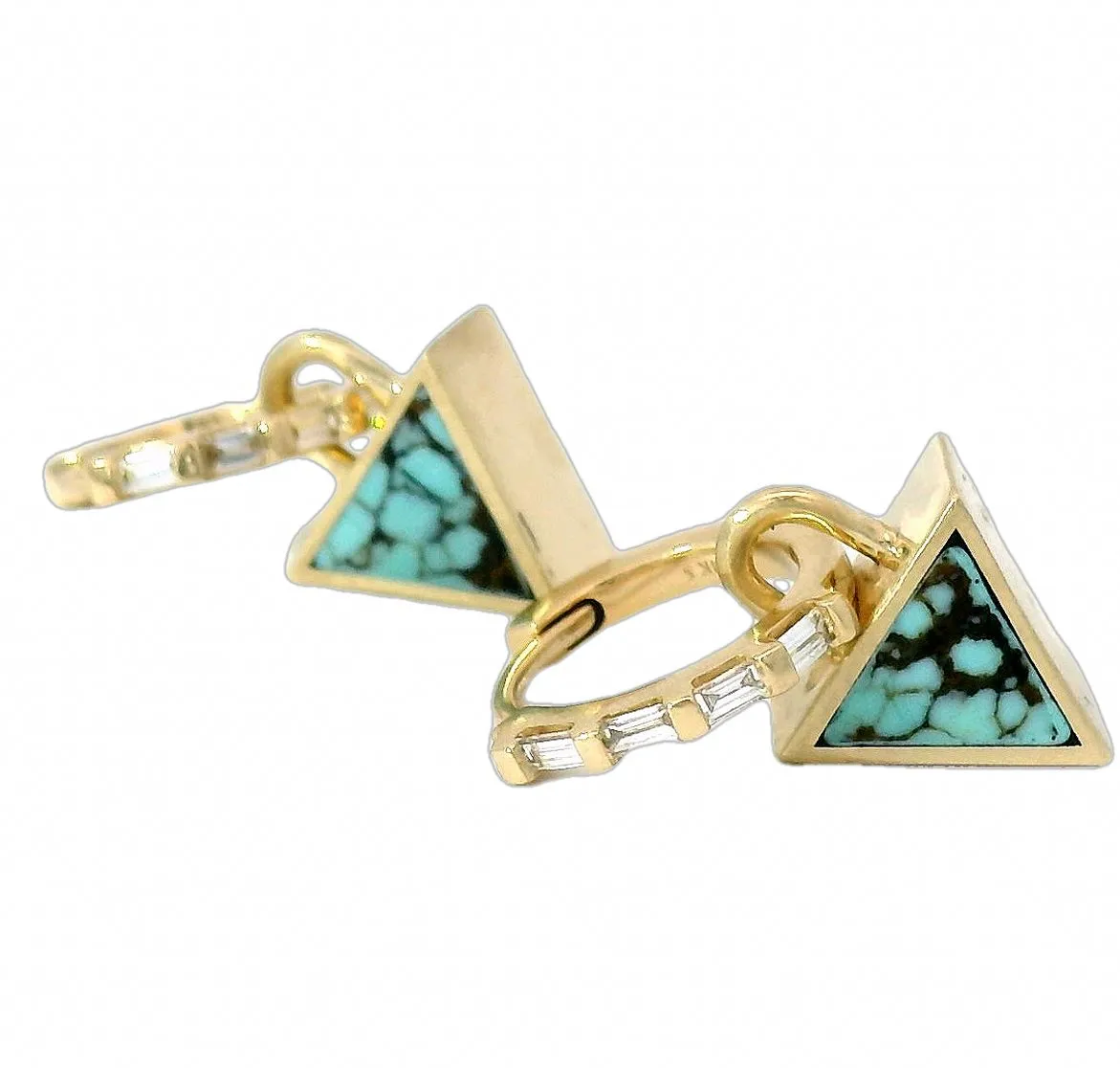 3-In-1 Reversible Giza Earrings - No. 8 Turquoise & Black Jade