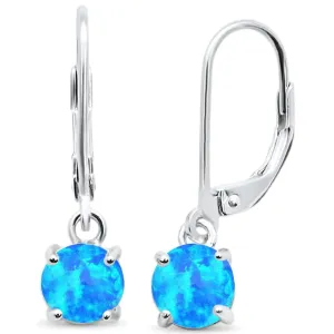 925 Sterling Silver Larimar, White, Blue, Pink Opal Earrings With Safety Clip Backs for Women, Girls.