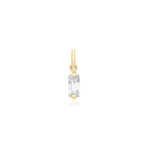 9CT GOLD BAGUETTE SHAPED CZ PENDANT