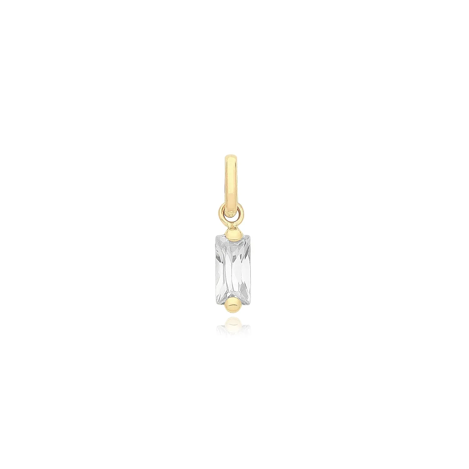 9CT GOLD BAGUETTE SHAPED CZ PENDANT