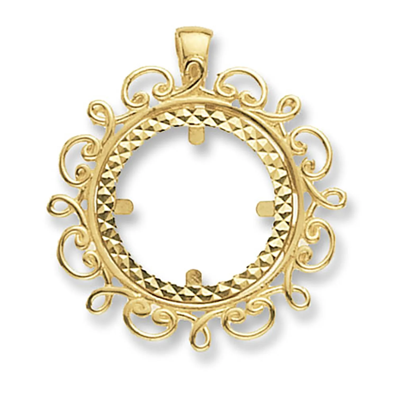 9CT GOLD HALF COIN MOUNT PENDANT