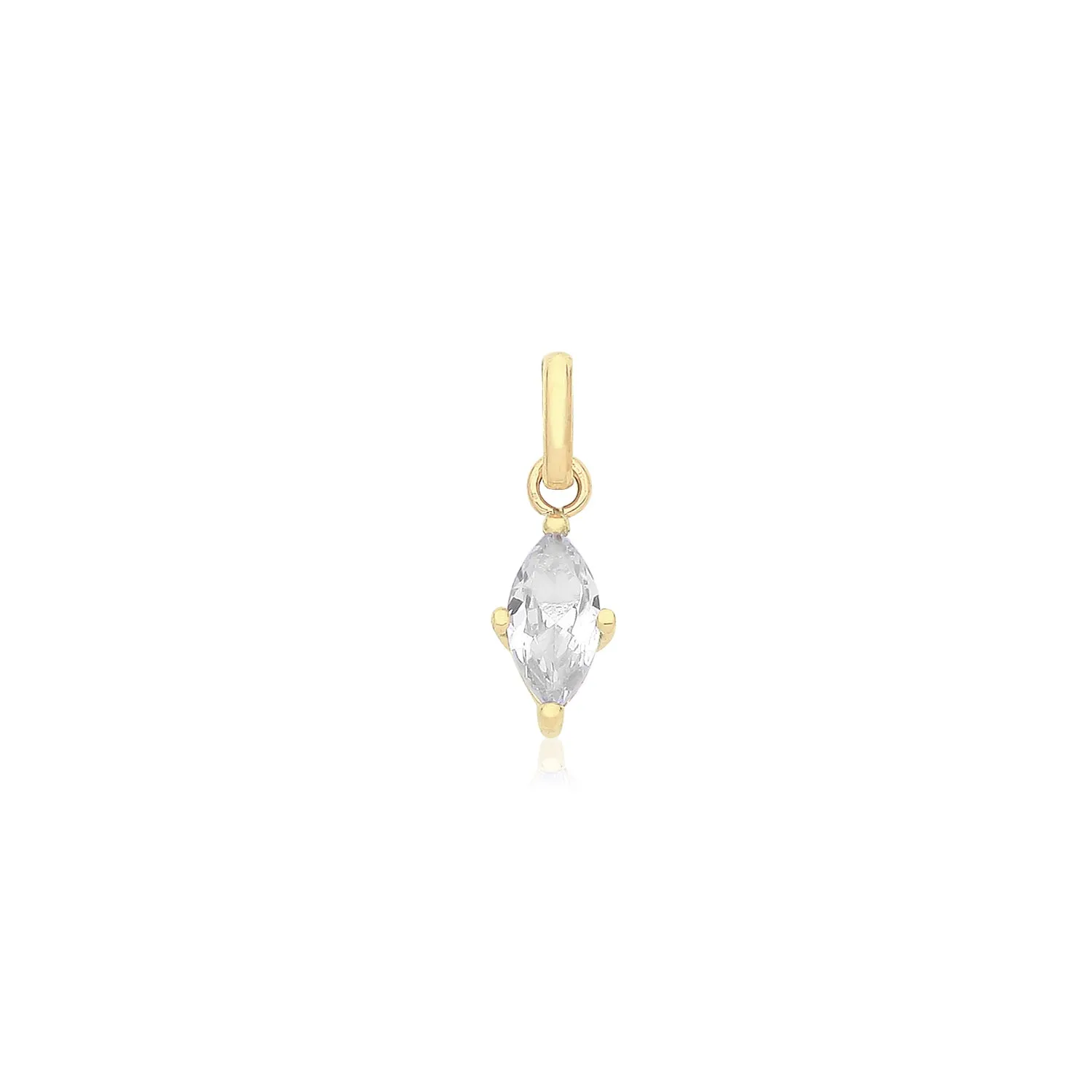 9CT GOLD MARQUISE SHAPED CZ PENDANT