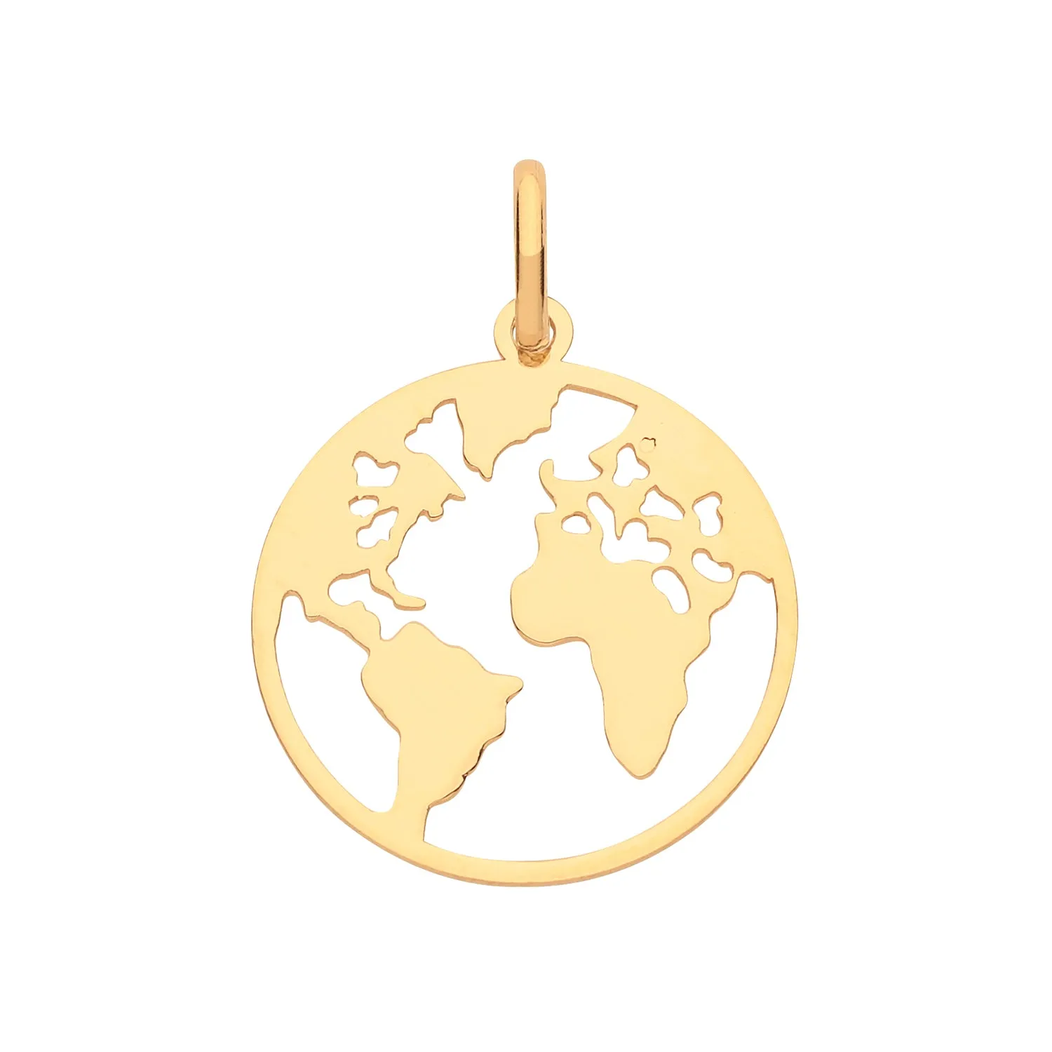 9CT GOLD WORLD MAP PENDANT