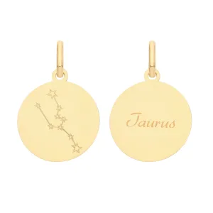 9CT GOLD ZODIAC CONSTELLATION TAURUS PENDANT