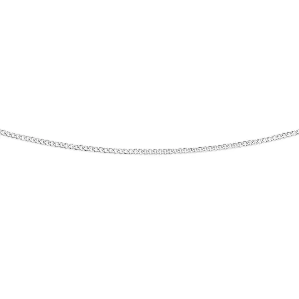 9ct White Gold Silver Filled 50 Gauge 45cm Curb Chain