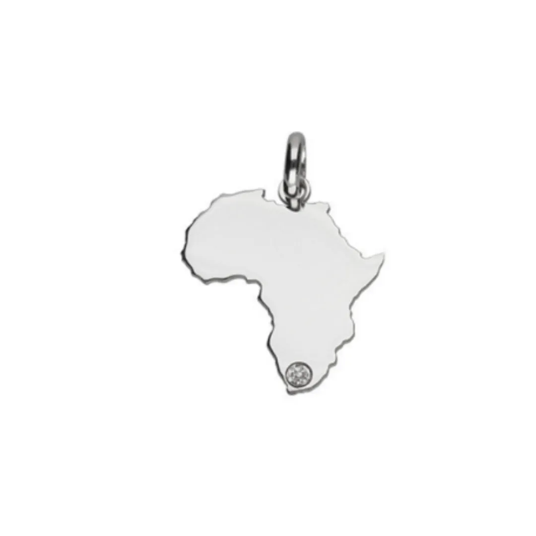 9k Gold Africa with Diamond Pendant (18mm x 20.7mm)