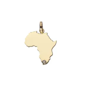 9k Gold Africa with Diamond Pendant (18mm x 20.7mm)