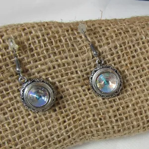 A/B Crystal & Silver Earrings