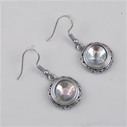 A/B Crystal & Silver Earrings