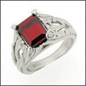 Anniversary Ruby color Emerald 3 Ct Cubic Zirconia Cz Ring