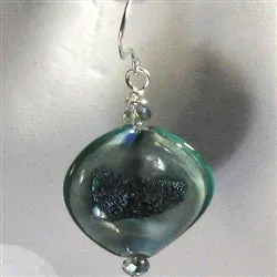 Aqua Hand Blown Glass Boro Earrings