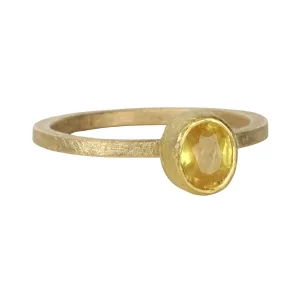 Bezel-Set Oval Yellow Sapphire Ring