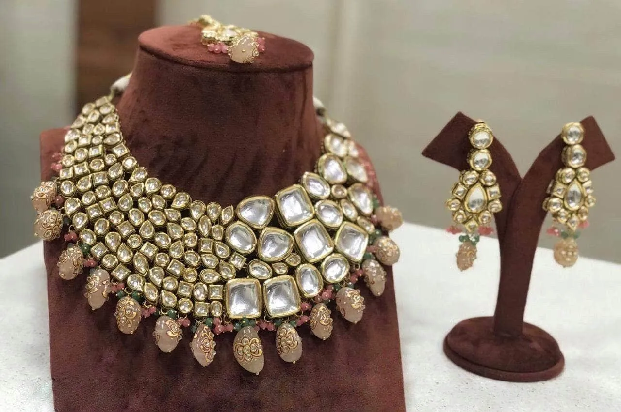 Big Kundan Semi Precious Bridal Necklace