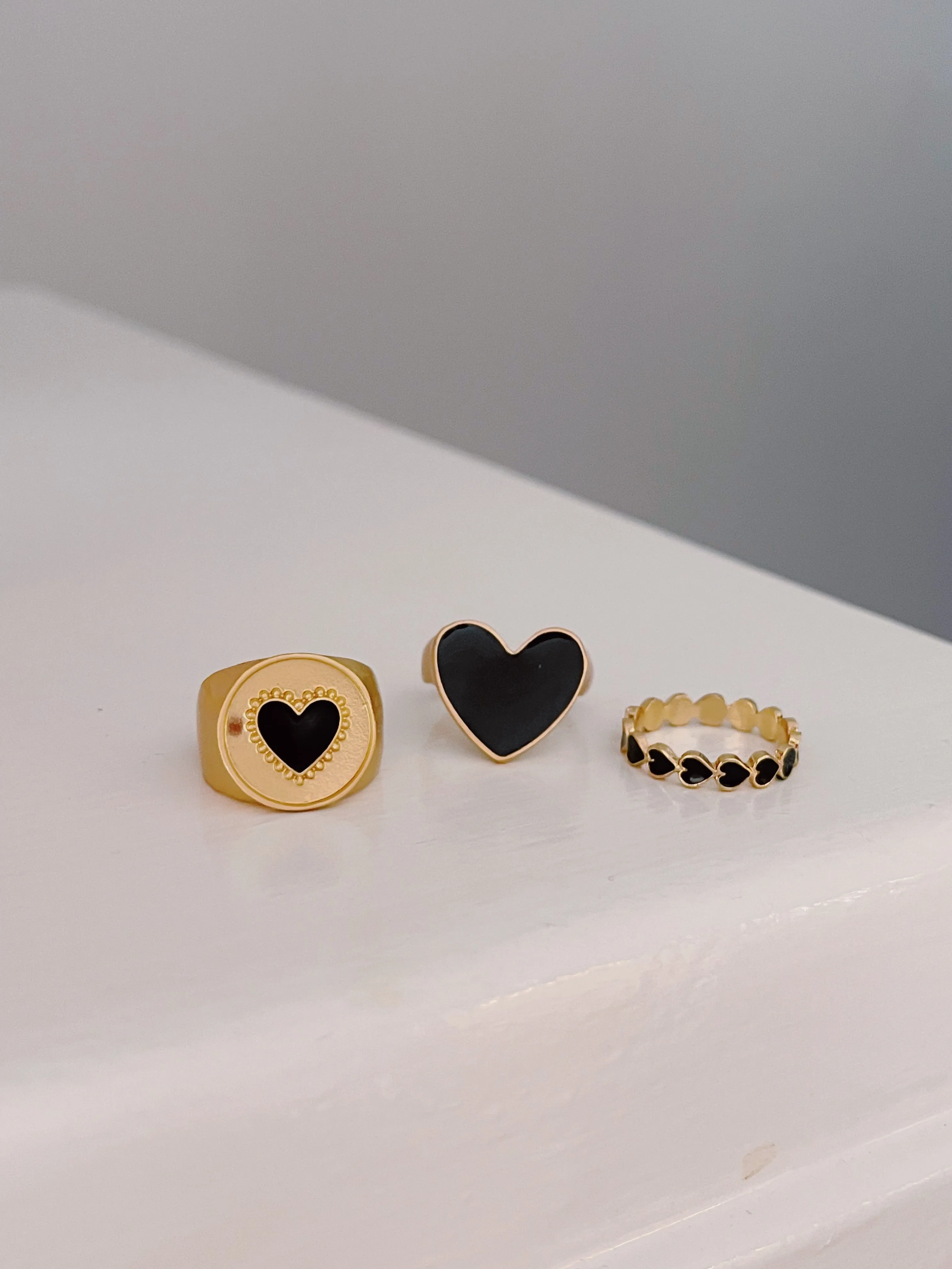 Black Heart Rings