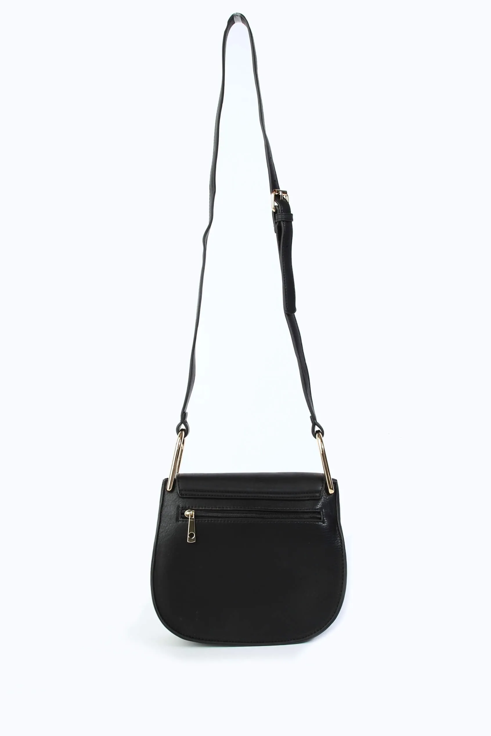 Black Over Shoulder Gold Hanging Handbag