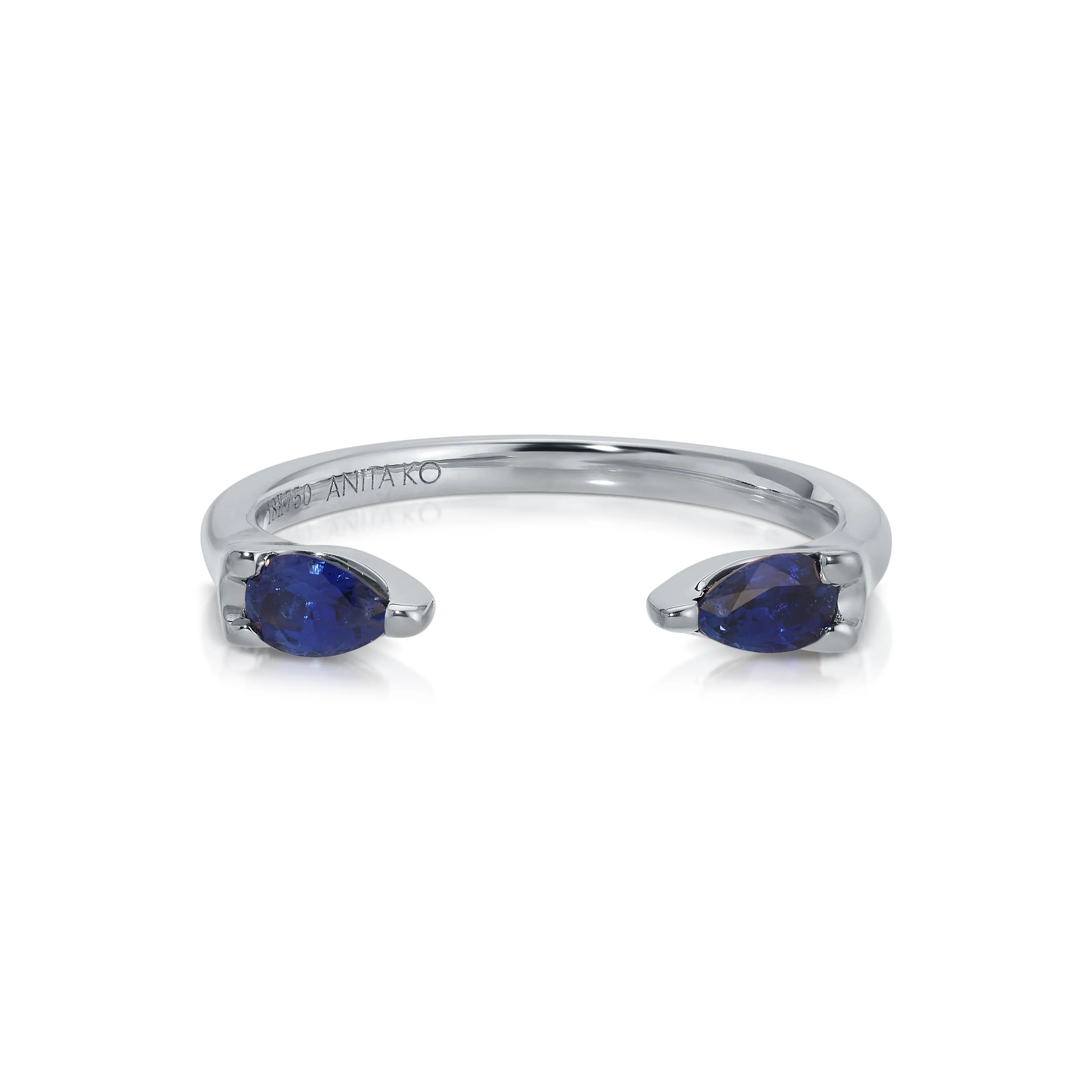 BLUE SAPPHIRE PEAR ORBIT RING