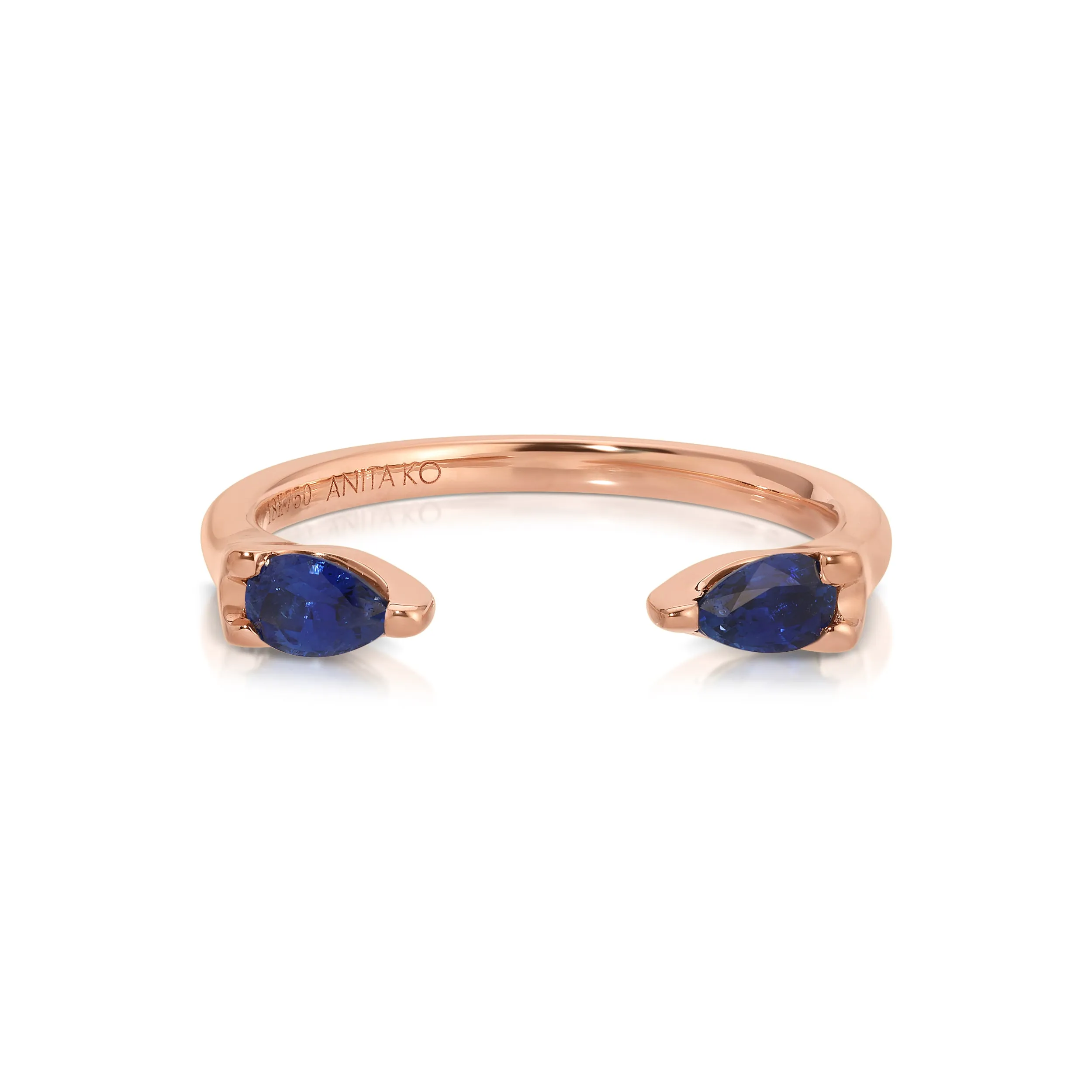 BLUE SAPPHIRE PEAR ORBIT RING