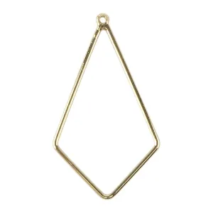 Brass Pendants - Quadrangle - 18k Gold Plated  - Pkg/4