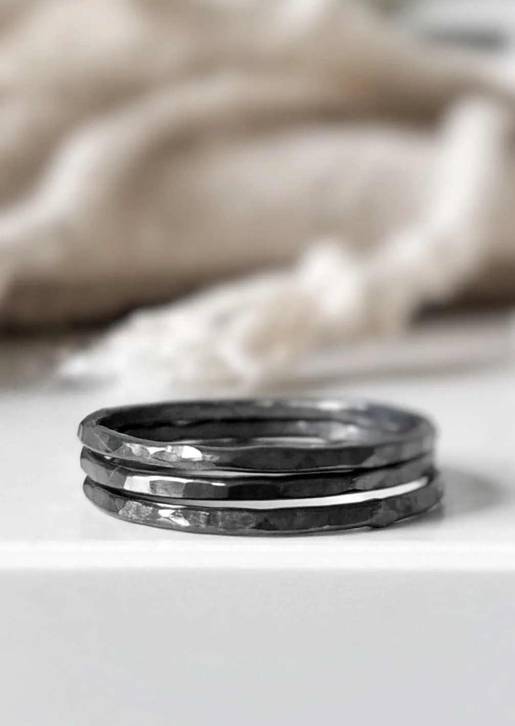 Caelum Hammered Stacking Ring