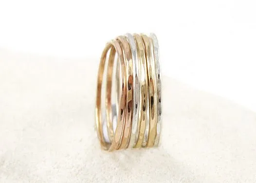 Caelum Hammered Stacking Ring