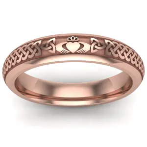 Claddagh Wedding Ring UCL1-14R4M - 14K Rose Gold