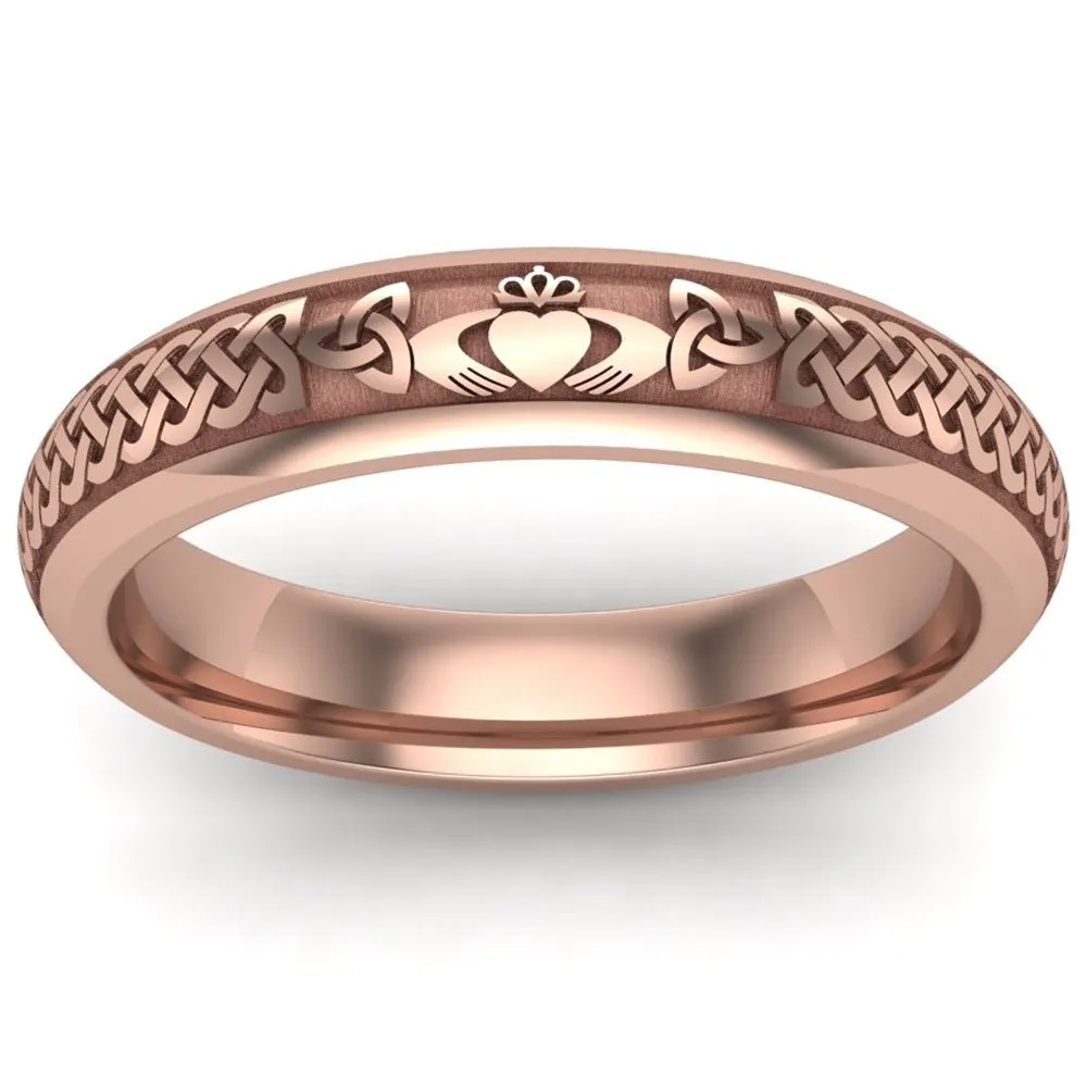 Claddagh Wedding Ring UCL1-14R4M - 14K Rose Gold