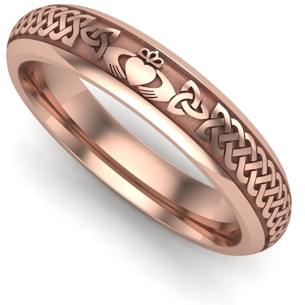 Claddagh Wedding Ring UCL1-14R4M - 14K Rose Gold