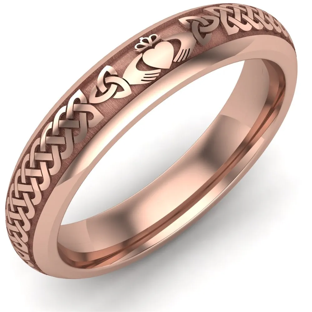 Claddagh Wedding Ring UCL1-14R4M - 14K Rose Gold