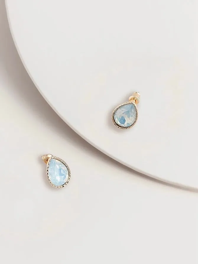 Cleo Teardrop Crystal Post Earrings