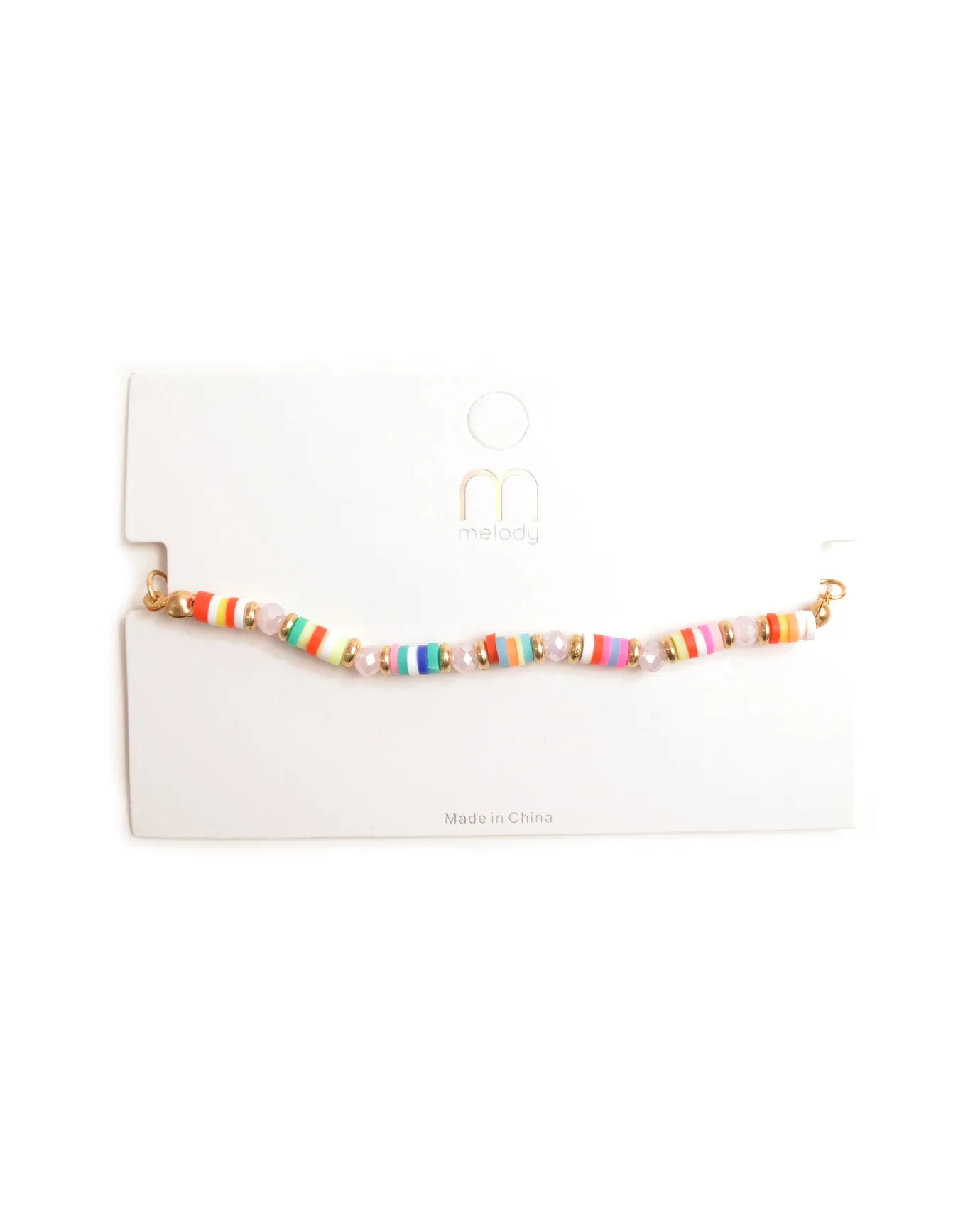 Colorful Flat Beads Bracelet