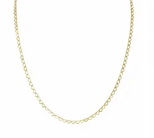 Contemporary 14 Karat Yellow Gold 16 IN Heart Link Chain Necklace