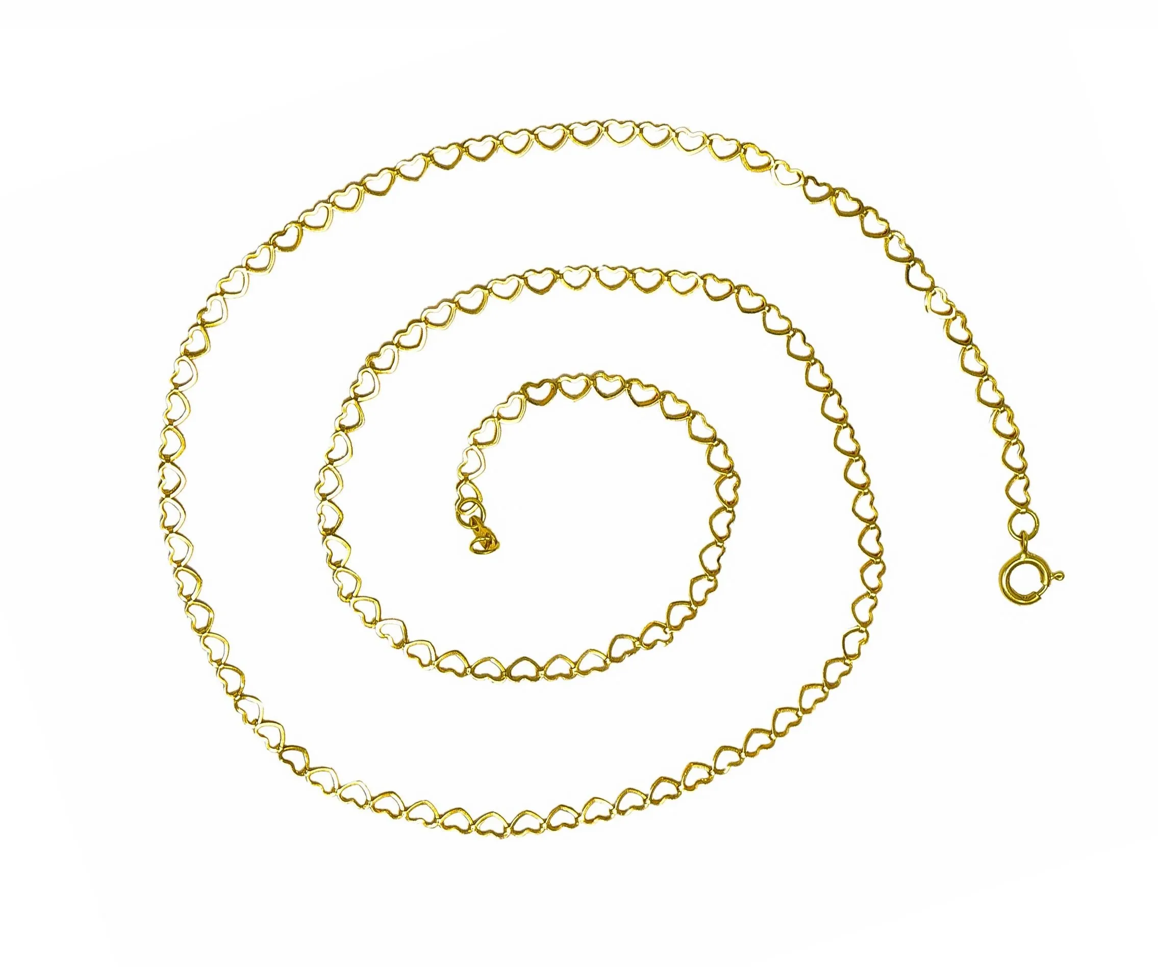 Contemporary 14 Karat Yellow Gold 16 IN Heart Link Chain Necklace