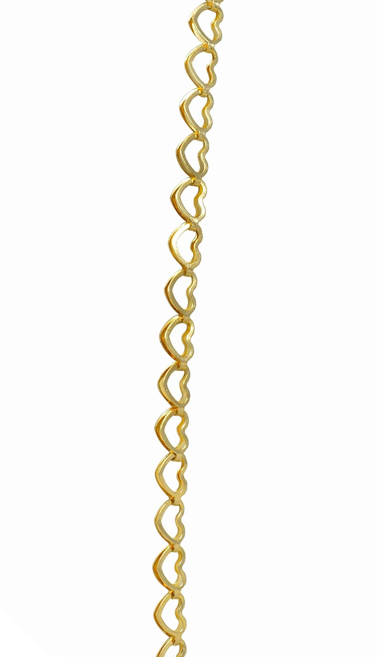 Contemporary 14 Karat Yellow Gold 16 IN Heart Link Chain Necklace