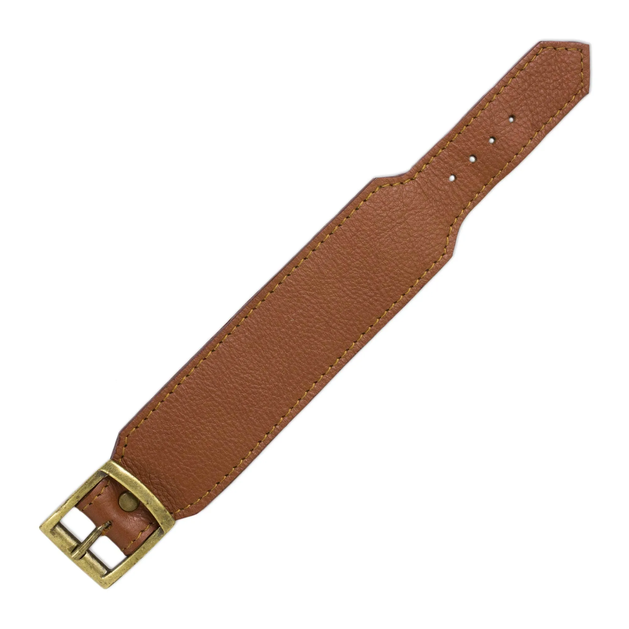 Courage in Chocolate Brown Thai Handcrafted Chunky Brown Leather Wristband