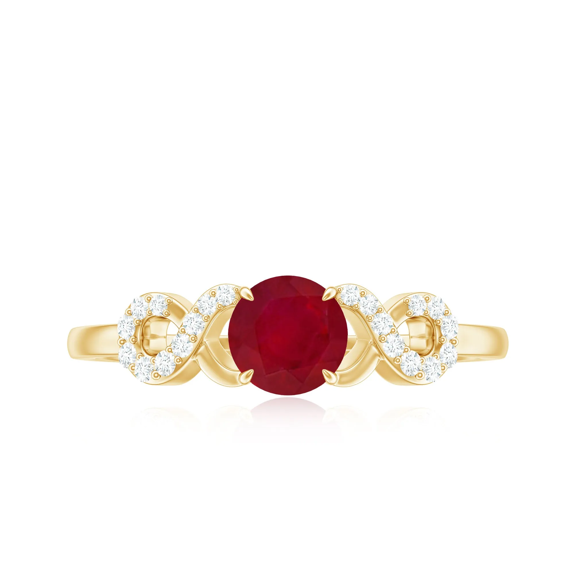 Criss Cross Promise Ring with Ruby and Diamond